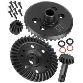 RC Metal Steel 13T&37T Gearbox Case Gears Front&Rear Upgrades Part for 1/10 Slash/Rustler/Stampede/Telluride 4WD 4x4,F-150 T-MAXX XO-01 Summit Rally.