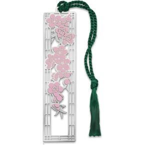 KIURENGT Cherry Blossom Metal Bookmark