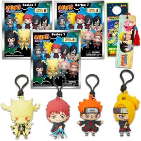Nintendo Naruto Blind Bags Set - Bundle with 3 Series 7 Naruto Figural Bag Clips Mystery Bags Plus Bookmark, More for Kids, Boys, Girls | Naruto Goodie Bags for Teens, Adults