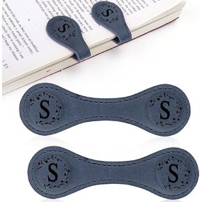 2PCS Magnetic Bookmarks, Magnetic Leather Bookmark with Initial, Double-Sided Magnetic Bookmarks for Women, Bookmark Clip Gift for Book Lover Readers Men Women Teachers Students, Book Accessories (C)