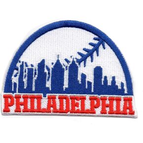 Philadephia City Baseball Iron On Patches for Clothing Saw On/Iron On Embroidered Patch Applique for Jeans, Hats, Bags