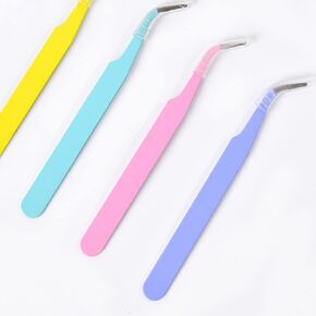 4 Pcs Curved Craft Tweezers, Multipurpose Tweezers for Intricate Projects, Scrapbooking, Cardmaking, Stickers, etc.