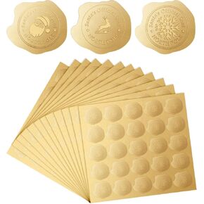 Fumete 300 Pcs Christmas Wax Seal Stickers Gold Embossed North Pole Stickers Adhesive Reindeer Snowflake Official Seal Santa for Envelopes from Santa Stamp Party Favors Cards Invitations Gifts