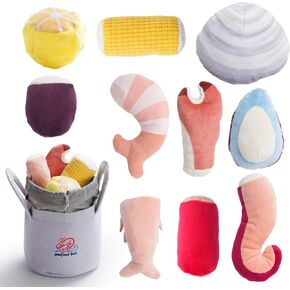 Nocciola 10 PCS Sushi Small Dog Toys to Keep Them Busy, Cute Stuffed Puppy Toys with Bag, Plush Dog Squeaky Toy for Small to Medium Dog, Doggie Birthday Gifts