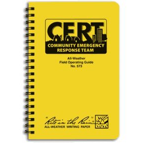 Rite in the Rain Weatherproof Side-Spiral Notebook, 4 5/8" x 7", Yellow Cover, CERT Field Operator's Guide FOG (No. 573)