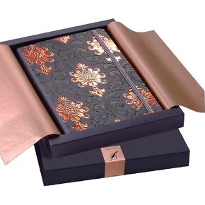 Exclusive Writing Journal for Women and Men - Handmade in Italy with Ivory Paper - Travel Diary Notebook for Daily Notes, Dreams or Planning - Perfect for a Traveler, Writer, Musician(ROSE) (BAROQUE COOPER)
