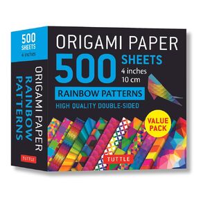 Origami Paper 500 sheets Rainbow Patterns 4" (10 cm): Double-Sided Origami Sheets Printed with 12 Different Colorful Patterns
