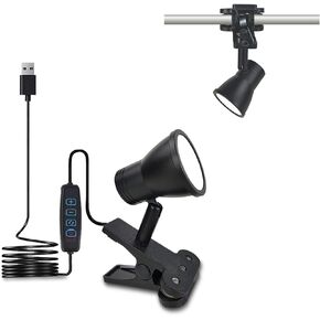 LUJOLUMIN Clip Lamp, Mini Portable 360° Rotation Clamp on Lamp for Bed/Bedside Headboard/Table/Bunk/Desk/Shelf, 3 Color Temperature Options, 10 Dimmable Brightness Levels for Reading (8W)