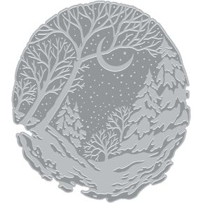 Hero Arts HP111 Winter Forest Letterpress and Foil Plate