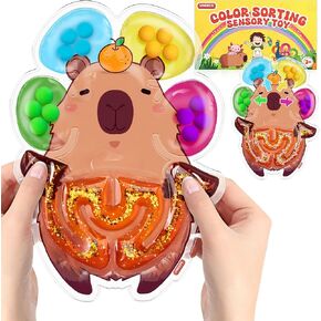 uneede 2 in 1 Capybara Color Forting Sensory Toys ، Toys Marchse Marchse Toys ، ألعاب مطابقة للألوان ألعاب الحسية للأطفال مع التوحد تهدئة مستلزمات Montessori for Kid As