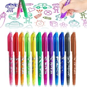 Adults Rollerball Efface Pens School Supplies Stationery Gifts Erasable Pens 12pcs 0.5mm Quick Dry Liquid Ink Gel Pen For Kids Students For Drawing Writing Planner