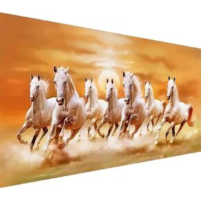 BOHADIY Horse Diamond Painting Kits for Adults, DIY 5D Run Horse Diamond Art, Diamond Painting Animal Scenery,Large Size Horses Diamond Dot Painting for Home Wall Decor and Gift(15.7x27.5inch)