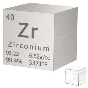 Zironium Cube Metal Density Cubes Pure Metal High Density Element Cube for Element Collections Lab Experiment Material Hobbies DIY Teacher Science Creative Gift (Zr 1inch)