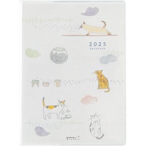 Midori Pocket Diary 2025 A6 Weekly Cat Pattern 22303006 (Begins January 2025)