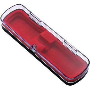 Red Plastic Pen Display Case - Single Pen Storage Gift Box, Rectangle, Ballpoint Pen Box