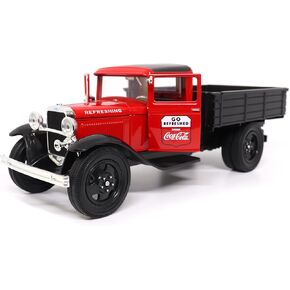 Motor city classics Coca-Cola Diecast Collectible | 1931 Ford Model AA (Red Version) | 1:24 Diecast Scale Model 424022 | Officially Licensed Coca-Cola Diecast
