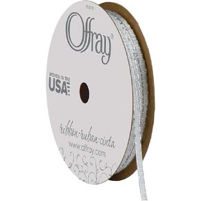 Offray 1/8" Wide Galena Craft Ribbon, 5 Yards, Silver