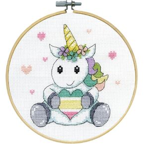 Design Works Crafts Inc. Unicorn Counted Cross Stitch Kit with Hoop, Multi