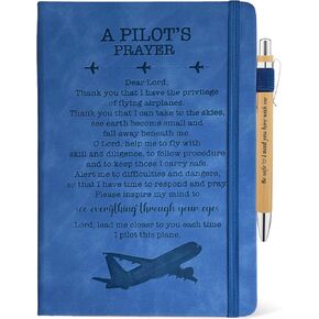 Gift for Pilot Men, Pilot Prayer Journal 200 Pages Blue Notebook Diary A5 Lined, Pilot Gift Ideas, Pilot Related Gift, Aviator Gifts, Thank You Gift for Plane Pilot Birthday Graduation In Training