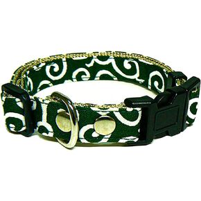 Japanese Karakusa Pattern Dog Collar Traditional Design, Adjustable, Lightweight, and Durable Pet Accessory (Red, Large Double)