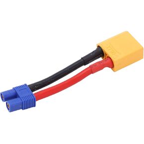 Male to EC3 Female Cable, 12AWG Male to EC3 Female Connector Adapter Line for Connecting Battery and ESC for RC Car Model, Aircraft Model, Ship Model Modeling
