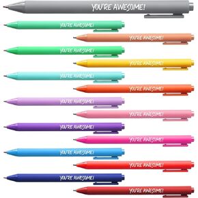 Fuutreo 45 Pcs Inspirational Pens You're Awesome Pens Bulk Black Ballpoint Ink Thank You Gifts for Teacher Student Coworkers Team Volunteer Employee Worker Colleague