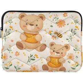 Cute Teddy Bear Honey Waterproof Laptop Sleeve 13-14 Inch Shockproof Laptop Case Bag for Notebook Computer