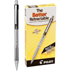 Pilot : Better Retractable Ballpoint Pen, Black Ink, Fine 0.70 mm -:- Sold as 2 Packs of - 12 - / - Total of 24 Each