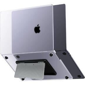 Compatible with MacBook Pro 13 inch Case M2 2023 2022 2021 2020 A2338 M1 A2289 A2251, Ultra Thin Armor, Sturdy & Durable Hard Shell Cover, Adjustable Built-in Kickstand (Clear)