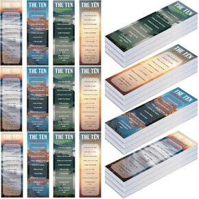 120 Pcs Ten Commandments Bookmark 2 x 6 Inches Ten Commandments Religious Bookmarks Bulk Religious Bookmarks Christian Gifts for Kids Sunday School Church Supplies