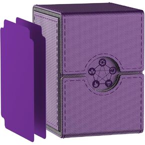 Purple Deck Box for MTG Cards, Trading Card Storage Box with 2 Dividers per Holder, Holds up to 110 Cards