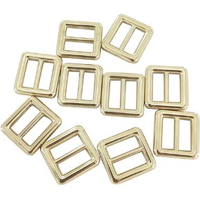 Tri-Glide Slider Buckle 3/4 inch Webbing Strap Zinc Alloy Adjustable Fastener for Strap Keeper Leathercraft Bag Belt 10pcs (Bronze) PT736