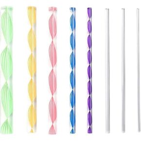أدوات التنقيط للطلاء ، 8pcs قضبان dowel أكريليك قضبان أسطوانة ملونة عصي مستديرة واضحة متنوعة ، قضبان الحجم أدوات انقطاع ماندالا لطلاء الفخار ، الرسم النقطي