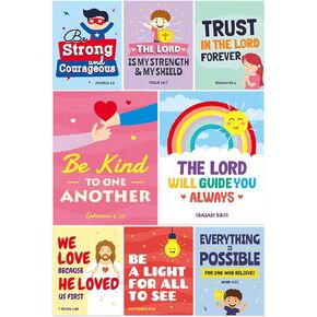 S&O God's Rules 10 Commandments for Kids Poster & Card Set - Bright and Colorful Ten Guidelines Wall Art - Sunday School Decorations for Learning Space - 10 Principles Wall Decor - 10 Rules Print