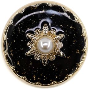 20 pcs Black Retro Royal Style Golden Foils Enamel Sewing Metal Shank Coat Buttons -25mm -1"