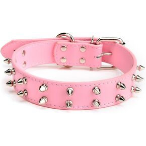 Dogs Kingdom 20"-22" Spiked Studded Dog Collars Small Medium Dogs Pitbull Terrier Collar Purple M