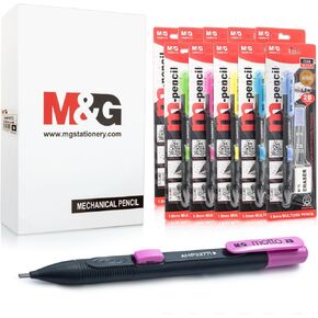 M&G 1.8mm Art Mechanical Pencil Set, 10 pcs Drawing Pencils with 10 Tubes 2B Lead Refills, 10 Pcs Erasers, Individually Wrapped for Artists Writing, Painting, Sketching