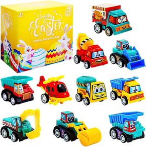 12Pcs Pull Back City Cars and Trucks Toy Vehicles Set, Friction Powered Cars Toys for Toddlers, Bulk Toys Party Favors for Kids, Classroom Prizes, Pinata Fillers,Goodie Bag Stuffers for Boys Girls