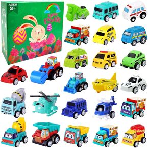 12Pcs Pull Back City Cars and Trucks Toy Vehicles Set, Friction Powered Cars Toys for Toddlers, Bulk Toys Party Favors for Kids, Classroom Prizes, Pinata Fillers,Goodie Bag Stuffers for Boys Girls