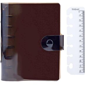 NatSumeBasics A6 Binder 6 Ring Budget Binder Clear PVC Planner Cover Notebook Shell for Organizer Accessories(A6 Binder)