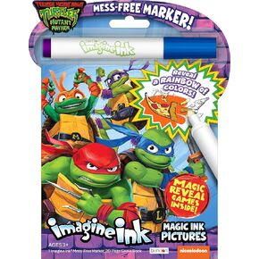 Nickelodeon Teenage Mutant Ninja Turtles: Mutant Mayhem 20-Page Imagine Ink Coloring Pad Book with Mess Free Marker; TMNT Bendon 57810