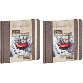 Toned Watercolour 200g/m² Beige, Square Watercolor Notebook, Size 14x14cm, 30 fls