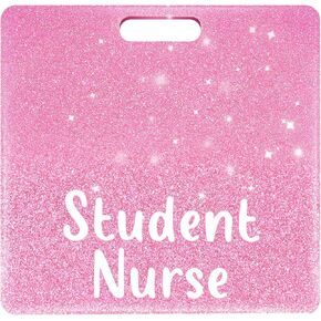 Pink Student Nurse Badge Glitter Nurse Badge Buddy Horizontal Id Name Identification Tags Nurse Badge Accessories for Women Coworkers Resident Nurses Aesthetic