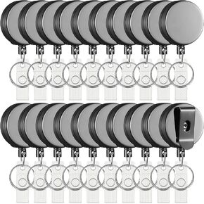 Heavy Duty Retractable Badge Holder Reel Metal ID Badge Holder with Belt Clip Keyring Retractable Clip Bulk Card for Work Employee Doctor Nurse Gifts(Multicolor)