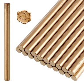20 Pcs Glue Gun Wax Sealing Wax Sticks Mini Seal Sticks Metallic Light Gold Sealing Wax Ticks for Wedding Invitations Letter Envelope Cards and Crafts (Antique Gold)