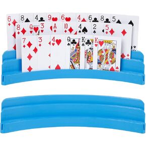 2 Pack Three-Layer Playing Cards Holders，Playing Card Holder for Kids Adults Hands Free Card Holder for Family Card Game Nights Poker Parties