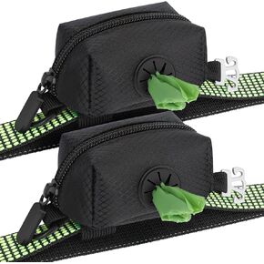 MalsiPree Dog Poop Bag Dispenser with Used Waste Bag Holder Carrier - Improved Elastic Strap & Metal Buckle Greatly fits Any Dog Leash | Bags Not Included
