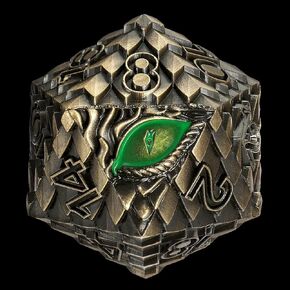 Dragon Eye Scale DND Metal Dice,33mm 20 Sided Giant D20, Large Polyhedral Dice, D&D Metal Dice Set for Dungeons and Dragons, RPG, MTG & Tabletop Games(Gray with Red Eye)