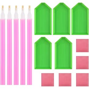 Motroce 15pcs Diamond Painting Tools, 5D Diamond Art Accessories, Diamond Art Trays and Drill Pen Grip for DIY Diamond Rhinestone Painting, Adults DIY Craft