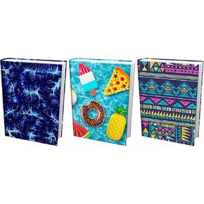 Easy Apply, Reusable Book Covers 3 Pk. Best Jumbo 9x11 Textbook Jackets for Back to School. Stretchable to Fit Most Large Hardcover Books. Perfect Fun, Washable Designs for Girls, Boys, Kids and Teens